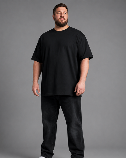 Premium Oversize T-Shirt Herren - 240 GSM - Extra Länge - Ultra Soft Touch -