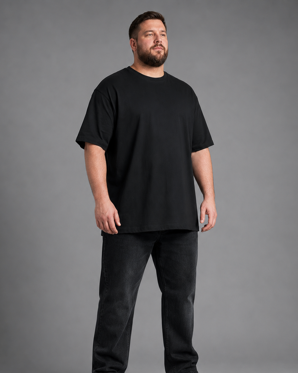 Premium Oversize T-Shirt Herren - 240 GSM - Extra Länge - Ultra Soft Touch -